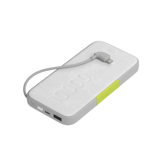 InstantGo 10000 Built-in Lightning Cable - White - 30W PD ultra-fast charging power bank - Hero