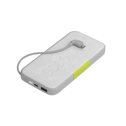 InstantGo 10000 Built-in USB-C Cable - White - 30W PD ultra-fast charging power bank - Hero